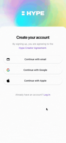 Screen recording showing signup and login toggle